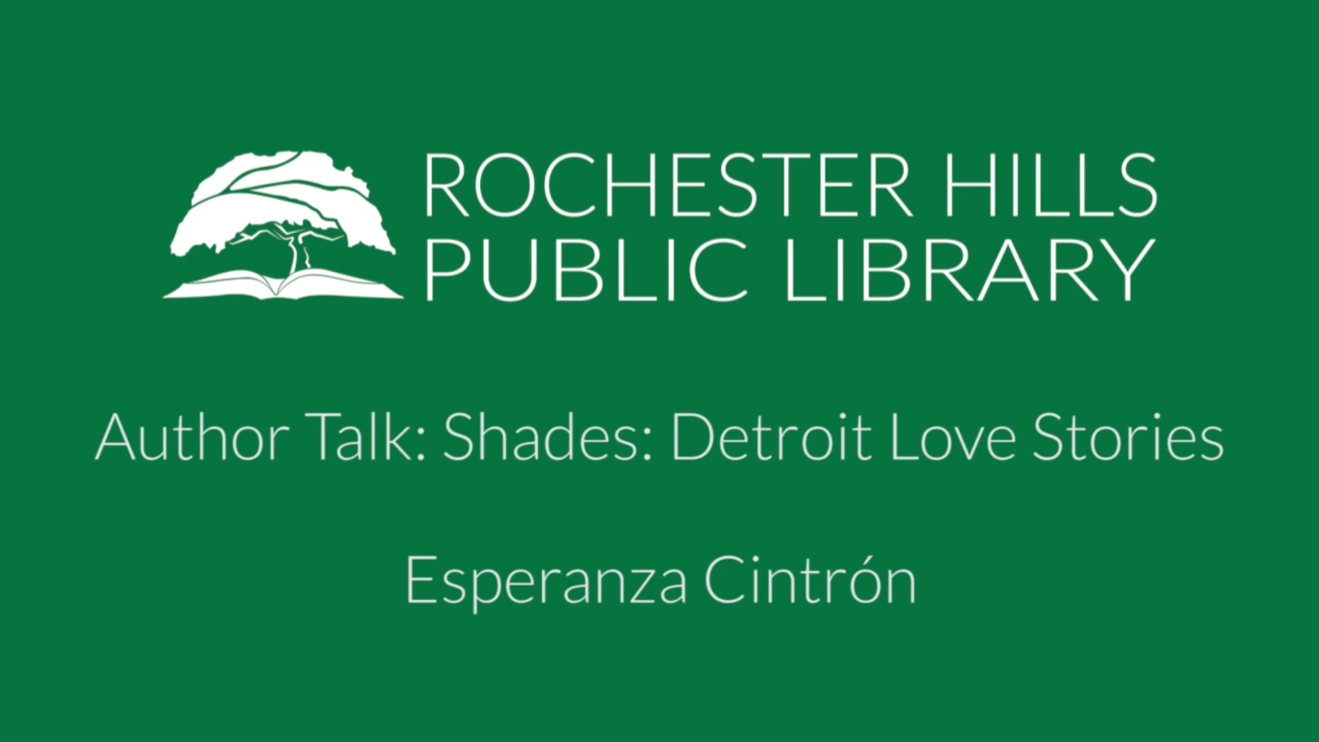 Author Talk: Shades: Detroit Love Stories with Esperanza Cintrón