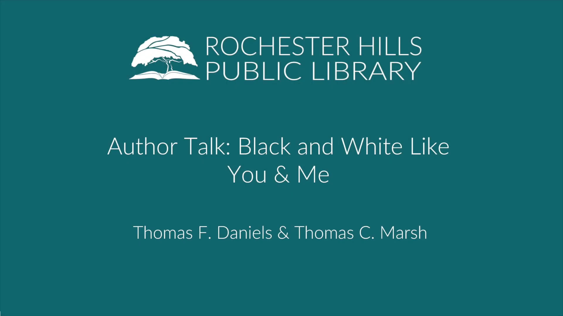 Author Talk: Black and White Like You & Me