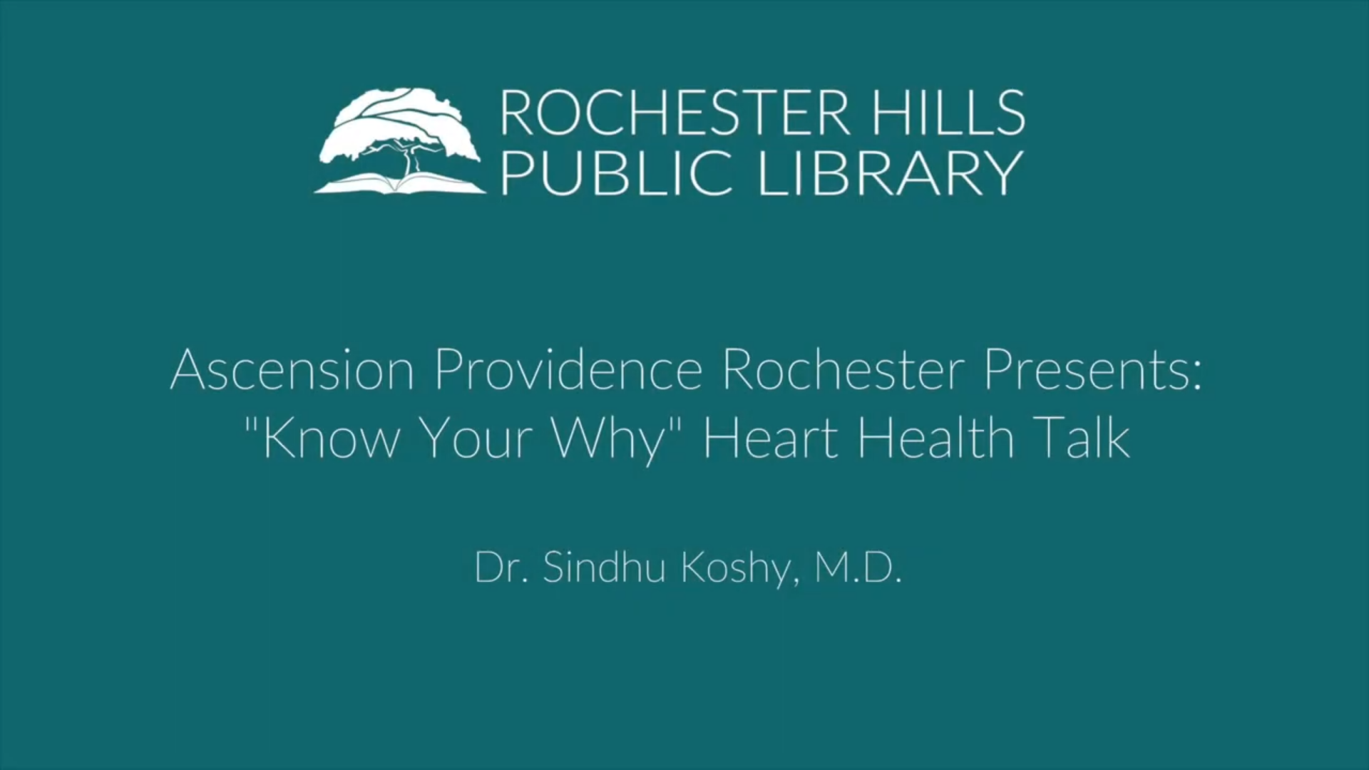 Ascension Providence Rochester Hospital Presents "Know Your Why" Heart Health Talk